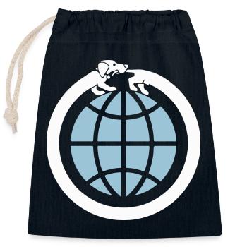 Dackel Erde - Verschließbarer Geschenkbeutel aus Baumwolle (25x30cm) - Navy - Vorne