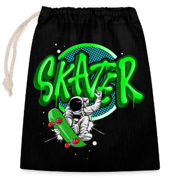 Skater - Closable cotton gift bag (25x30cm) - black - Front