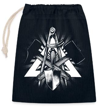 Bricklayer - Closable cotton gift bag (25x30cm) - navy - Front
