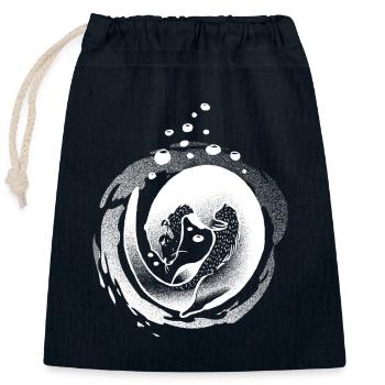Otter Spell Invert - Closable cotton gift bag (25x30cm) - navy - Front
