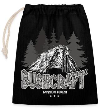 Bushcraft Adventure Survival Outdoor Shelter - Closable cotton gift bag (25x30cm) - black - Front
