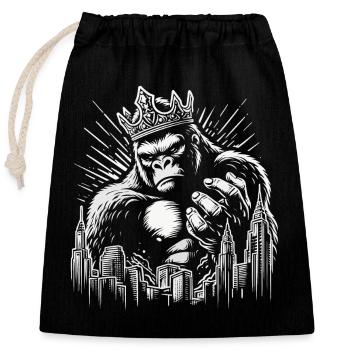King of the Monkeys - Closable cotton gift bag (25x30cm) - black - Front