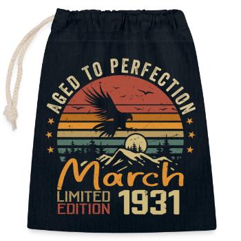 The Legends Were Born In March 1931 Vintage Retro - Closable cotton gift bag (25x30cm) - navy - Front