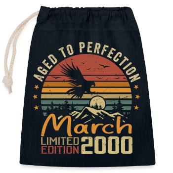 Les Légendes Sont Nées en Mars 2000 Vintage Retro - Sac cadeau en coton avec cordon (25 x 30 cm) - bleu marine - Devant