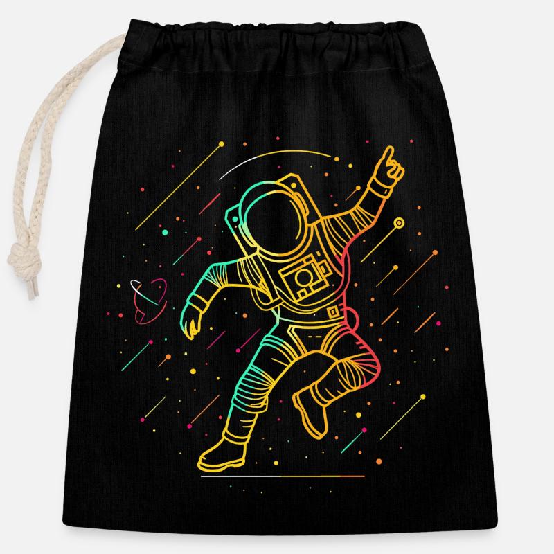 Astronaut I'm Dancing in Space Jumpstyle - Closable cotton gift bag (25x30cm) - black
