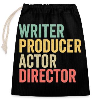 Scénariste Producteur Acteur Réalisateur Réalisateur Film - Sac cadeau en coton avec cordon (25 x 30 cm) - noir - Devant