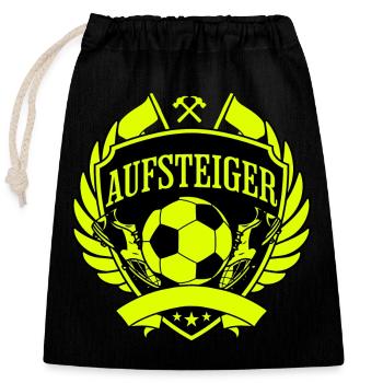Promoted Coat of Arms Football - Closable cotton gift bag (25x30cm) - black - Front