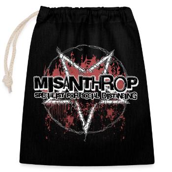 MISANTHROP SPECIALIST FOR SOCIAL DISTANCING - Verschließbarer Geschenkbeutel aus Baumwolle (25x30cm) - Schwarz - Vorne