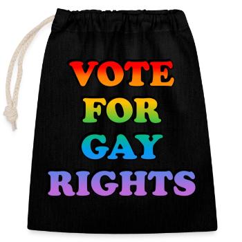 Wählt für die Rechte von Homosexuellen - Verschließbarer Geschenkbeutel aus Baumwolle (25x30cm) - Schwarz - Vorne