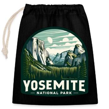 Parc national de Yosemite Montagne Paysage Nature - Sac cadeau en coton avec cordon (25 x 30 cm) - noir - Devant