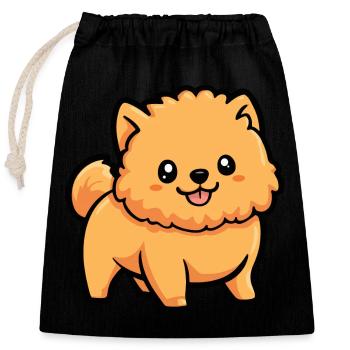 Chow Chow Chien Bande dessinée Mignon - Sac cadeau en coton avec cordon (25 x 30 cm) - noir - Devant