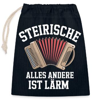 Steirische Harmonika - Alles andere ist Lärm - Verschließbarer Geschenkbeutel aus Baumwolle (25x30cm) - Navy - Vorne