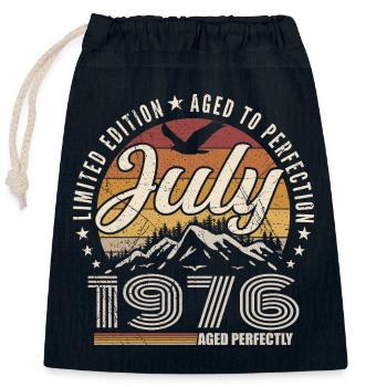 Juli 1976 Geschenk zum 49-jährigen Jubiläum Juli 1976 - Verschließbarer Geschenkbeutel aus Baumwolle (25x30cm) - Navy - Vorne