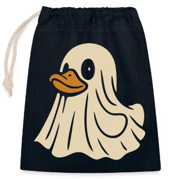 Geist-Badeenten Motiv - Verschließbarer Geschenkbeutel aus Baumwolle (25x30cm) - Navy - Vorne