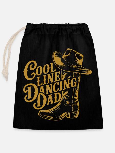 Linedancing Papa Design - Verschließbarer Geschenkbeutel aus Baumwolle (25x30cm) - Schwarz