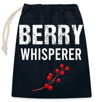 Blueberry Lustige Obst  Frucht Blaubeere Vintage - Verschließbarer Geschenkbeutel aus Baumwolle (25x30cm) - Navy - Vorne