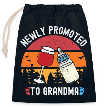 Vêtements et accessoires drôles de grand-mère nouvellement promus - Sac cadeau en coton avec cordon (25 x 30 cm) - bleu marine - Devant