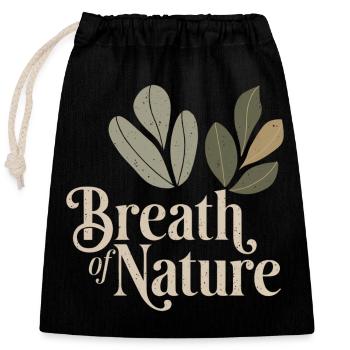 Vintage botanique - Sac cadeau en coton avec cordon (25 x 30 cm) - noir - Devant