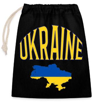 Ukraine - Verschließbarer Geschenkbeutel aus Baumwolle (25x30cm) - Schwarz - Vorne