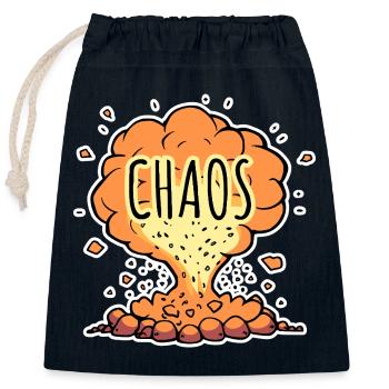 Absolutes CHAOS! - Verschließbarer Geschenkbeutel aus Baumwolle (25x30cm) - Navy - Vorne