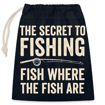 The Secret To Fishing Saying Angler Fishing Humor - Closable cotton gift bag (25x30cm) - navy - Front
