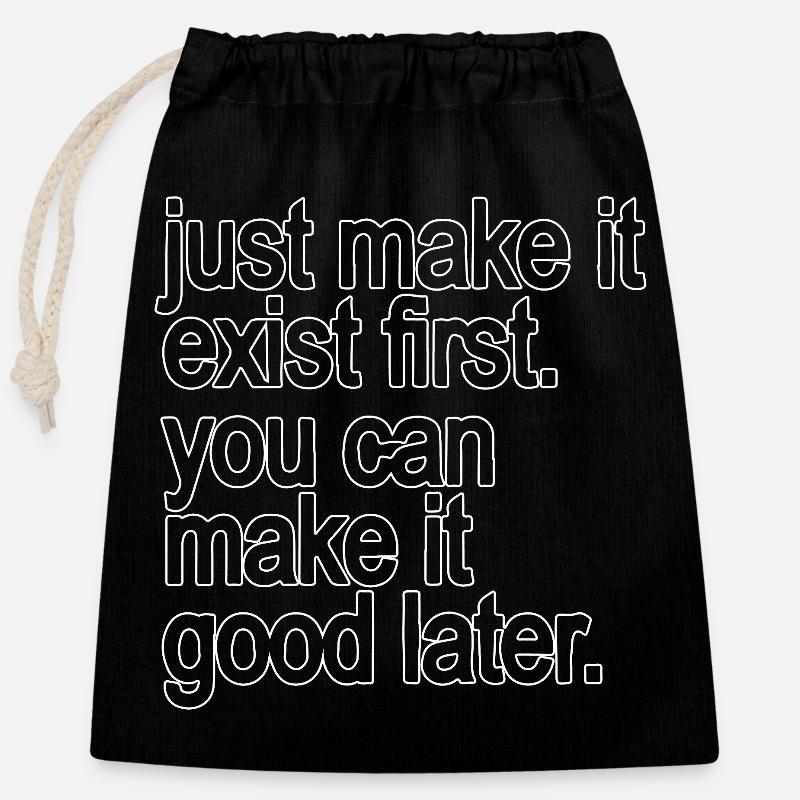 just make it exist first. you can make it good... - Closable cotton gift bag (25x30cm) - black