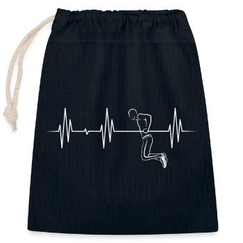 calisthenics heartbeat dips herzschlag puls sport - Verschließbarer Geschenkbeutel aus Baumwolle (25x30cm) - Navy - Vorne