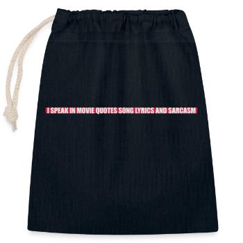 parler des paroles et du sarcasme - Sac cadeau en coton avec cordon (25 x 30 cm) - bleu marine - Devant