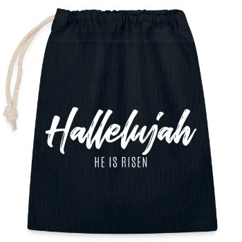 Halleluja (dunkel) - Verschließbarer Geschenkbeutel aus Baumwolle (25x30cm) - Navy - Vorne
