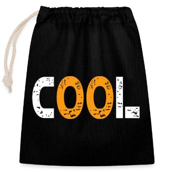Cool moderne et jeune - Sac cadeau en coton avec cordon (25 x 30 cm) - noir - Devant