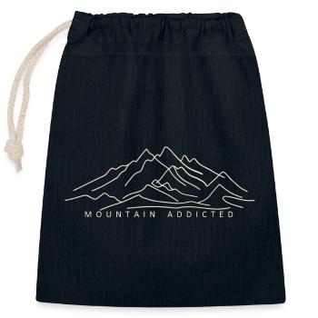 Mountain addicted - Closable cotton gift bag (25x30cm) - navy - Front
