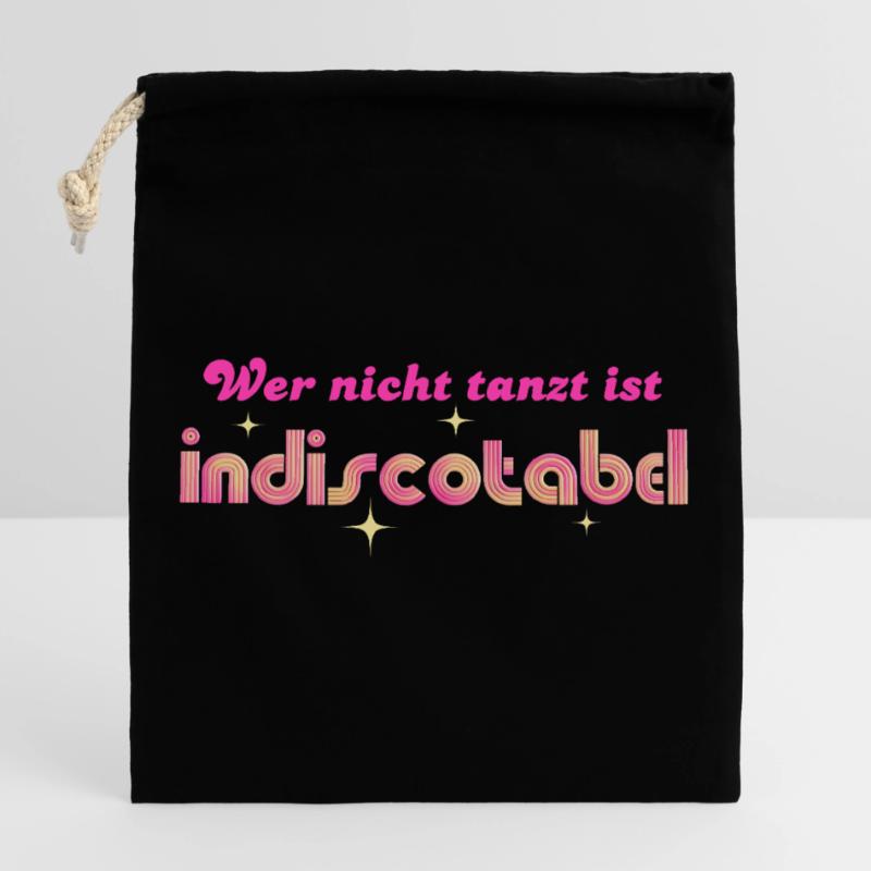 'Who doesn't dance is indiscotabel' Disco Dancing Closable cotton gift bag (25x30cm)