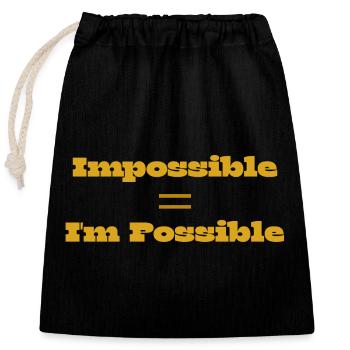 Design data missing - Closable cotton gift bag (25x30cm) - black - Front