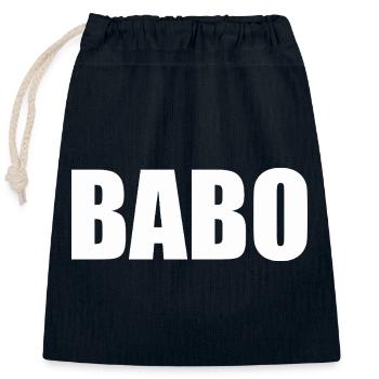 babo_ffm_cho_frankfurt_haft_shirt_geschenk - Sac cadeau en coton avec cordon (25 x 30 cm) - bleu marine - Devant