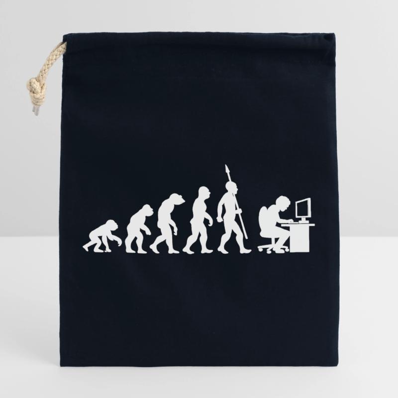 Computer PC Evolution Informatiker Programmierer Verschließbarer Geschenkbeutel aus Baumwolle (25x30cm)