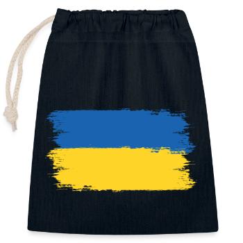 Ukraine Flag - Pray For Ukraine - Viva Ukraine - Closable cotton gift bag (25x30cm) - navy - Front