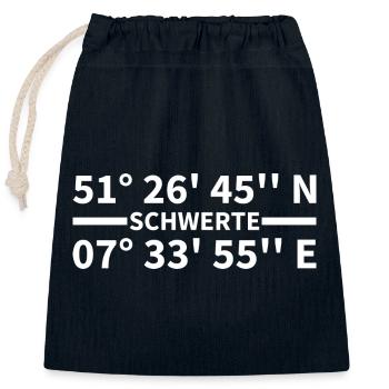 Schwerte Koordinaten - Verschließbarer Geschenkbeutel aus Baumwolle (25x30cm) - Navy - Vorne
