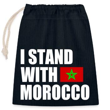 I stand with morocco maroc - Sac cadeau en coton avec cordon (25 x 30 cm) - bleu marine - Devant