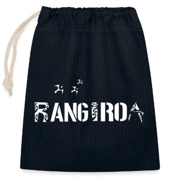 RANGIROA (Blanc) - Sac cadeau en coton avec cordon (25 x 30 cm) - bleu marine - Devant