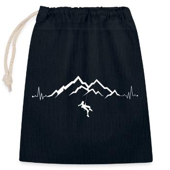 Summit Climber on Mountain Range Pulse - Closable cotton gift bag (25x30cm) - navy - Front