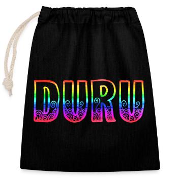 duru rs regenbogen - Verschließbarer Geschenkbeutel aus Baumwolle (25x30cm) - Schwarz - Vorne