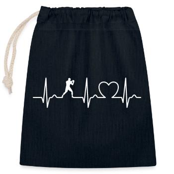 Herzkurve, EKG, Boxen, Kampfsport, Boxtraining - Verschließbarer Geschenkbeutel aus Baumwolle (25x30cm) - Navy - Vorne
