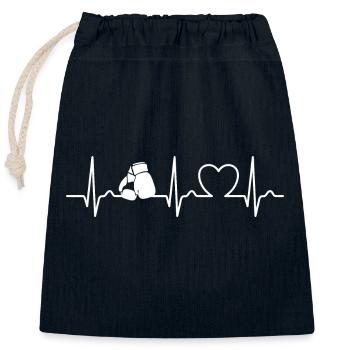 Herzkurve, EKG, Boxen, Kampfsport, Boxtraining - Verschließbarer Geschenkbeutel aus Baumwolle (25x30cm) - Navy - Vorne