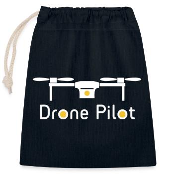 Drone Pilot - Closable cotton gift bag (25x30cm) - navy - Front