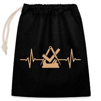 Carpenter Carpenter Guild Sign Heartbeat - Closable cotton gift bag (25x30cm) - black - Front