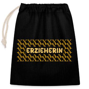 Formateur en emploi - Sac cadeau en coton avec cordon (25 x 30 cm) - noir - Devant