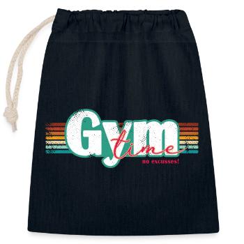 Gym Time – No Excuses Fitness Design Fitnessstudio - Verschließbarer Geschenkbeutel aus Baumwolle (25x30cm) - Navy - Vorne