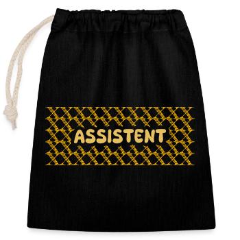 Job Assistent - Verschließbarer Geschenkbeutel aus Baumwolle (25x30cm) - Schwarz - Vorne