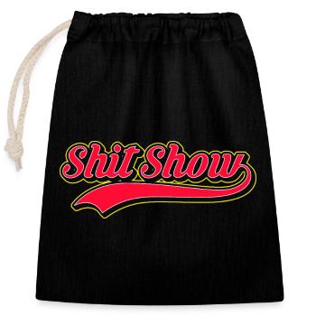 Shit Show Retro-Stil Logo - Verschließbarer Geschenkbeutel aus Baumwolle (25x30cm) - Schwarz - Vorne