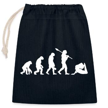 Evolution des Yoga Lustiges Namaste-Yoga-Geschenk - Verschließbarer Geschenkbeutel aus Baumwolle (25x30cm) - Navy - Vorne